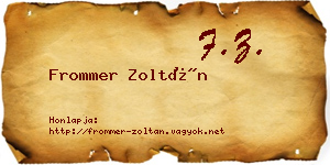 Frommer Zoltán névjegykártya